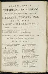 Defender a el enemigo en la traición que es lealtad, y defensa de Carmona :