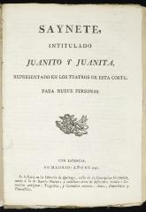 Saynete intitulado Juanito y Juanita :