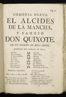 El alcides de la Mancha, y famoso Don Quixote : /