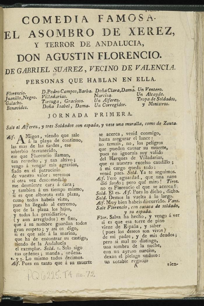 El asombro de Xerez y terror de Andalucia, Don Agustín Florencio /
