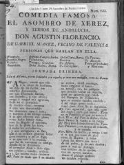 Comedia famosa. El asombro de Xerez, y terror de Andalucia, Don Agustín Florencio.