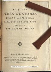 El joven Pedro de Guzmán,