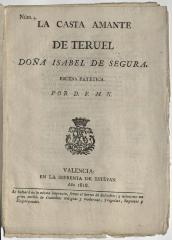 La casta amante de Teruel Doña Isabel de Segura. Escena patetica.