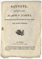 Saynete, intitulado Juanito y Juanita,