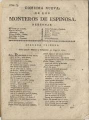 Comedia nueva: Los Monteros de Espinosa.