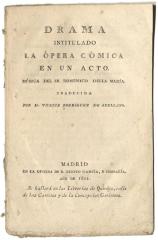 Drama intitulado La ópera cómica en un acto.