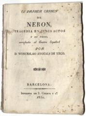 El primer crimen de Neron, Tragedia en cinco actos y en verso,