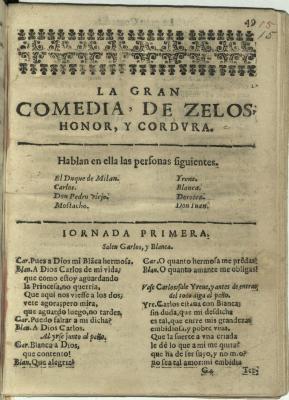 BPL_0000_Zelo_D.173.1 vol.1_a.jpg;La gran comedia, de Zelos, honor, y cordvra.