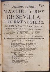 Comedia famosa. Martir, y Rey de Sevilla, S.Hermenegildo /