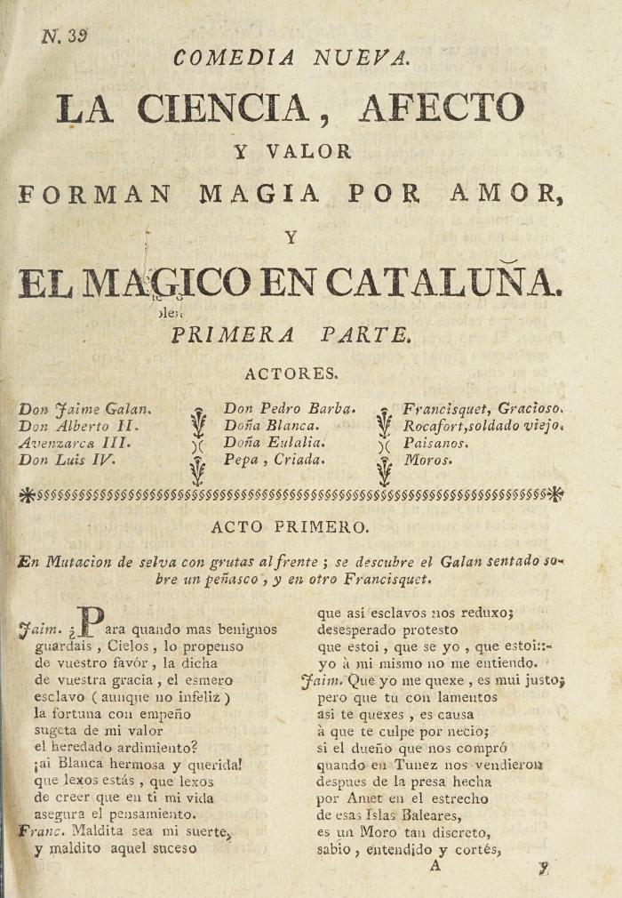 La ciencia, afecto y valor forman magia por amor, y el magico en Cataluña.