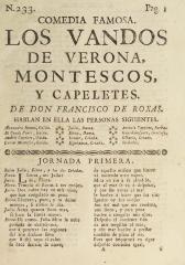 Los vandos de Verona, Montescos, y Capeletes /