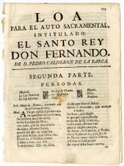 Loa para el auto sacramental, intitulado: El santo rey don Fernando.