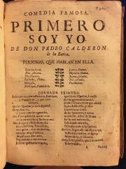 Comedia famosa. Primero soy yo / 