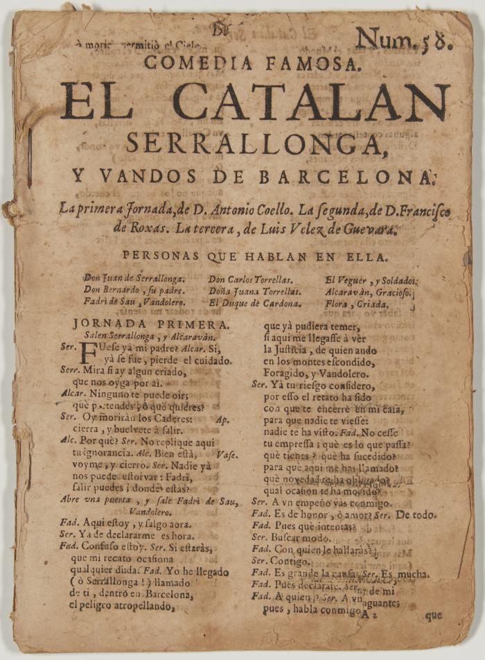 El catalan Serrallonga, y vandos de Barcelona /