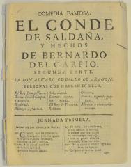 Comedia famosa, El conde de Saldaña, y hechos de Bernardo del Carpio :