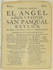 El angel, lego, y pastor San Pasqual Baylon /