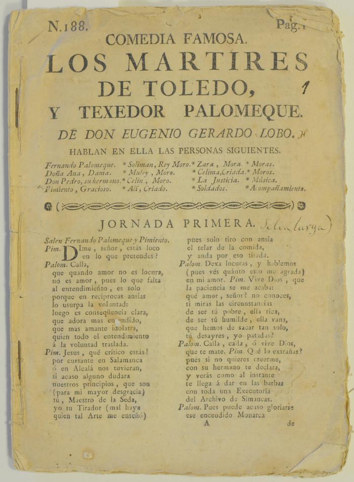 Los martires de Toledo y texedor Palomeque /