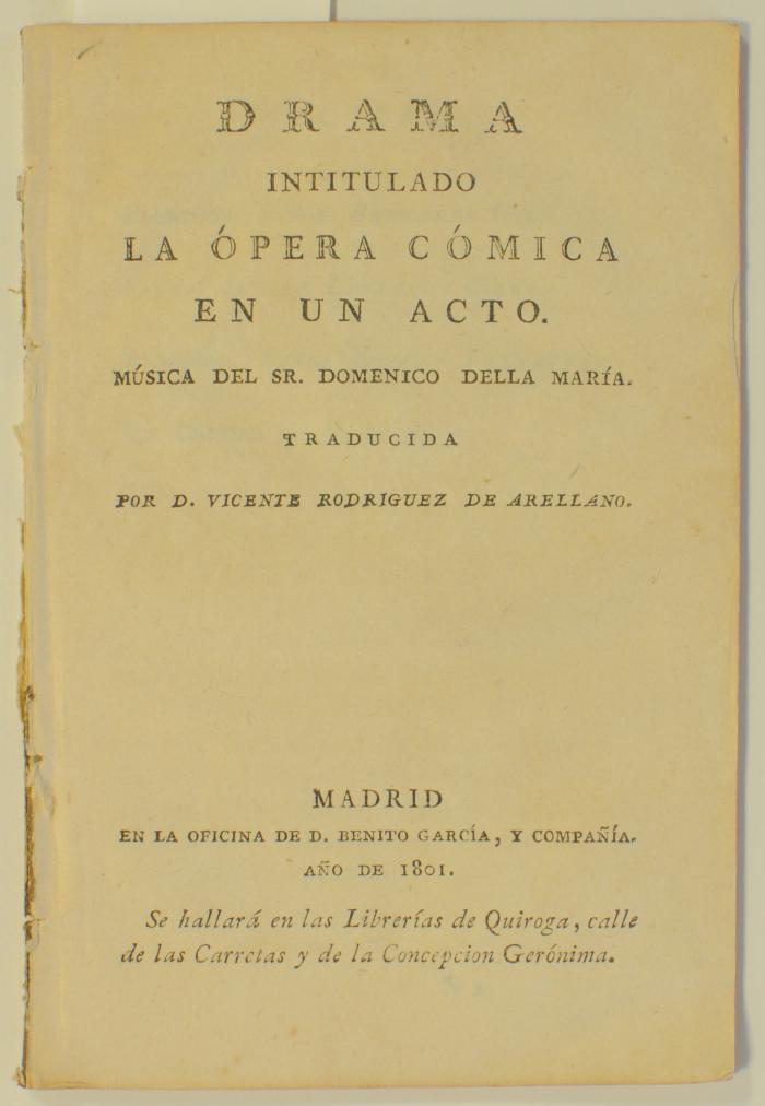 Drama intitulado La ópera cómica :