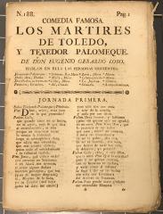 Los martires de Toledo y texedor Palomeque /