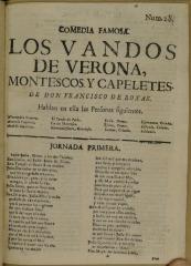 Los vandos de Verona, Montescos y Capeletes /