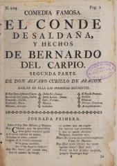 El conde de Saldaña y hechos de Bernardo del Carpio.