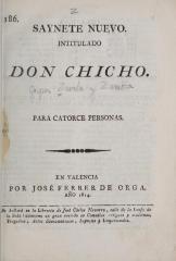 Saynete nuevo intitulado Don Chicho.