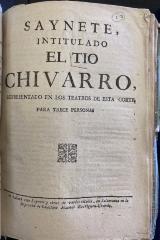 Saynete, intitulado El tio chivarro :