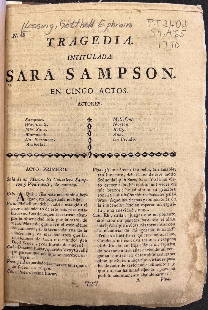 Sara Sampson :