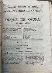Comedia original en prosa. El gran virrey de Napoles, o duque de Osuna. En cinco actos.