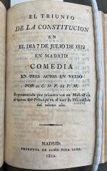 El Triunfo de la constitucion en el día 7 de julio de 1822 en Madrid :