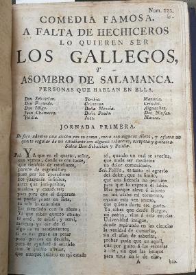 Comedia famosa. A falta de hechiceros lo quieren ser los gallegos, y asombro de Salamanca.