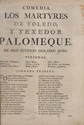 Los martyres de Toledo, y texedor Palomeque :