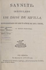 Saynete intitulado Los locos de Sevilla.