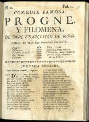 Comedia famosa: Progne, y Filomena. /