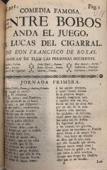 Comedia famosa. Entre bobos anda el juego, D. Lucas del Cigarral.