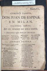 Comedia famosa, Don Juan de Espina en Milan :