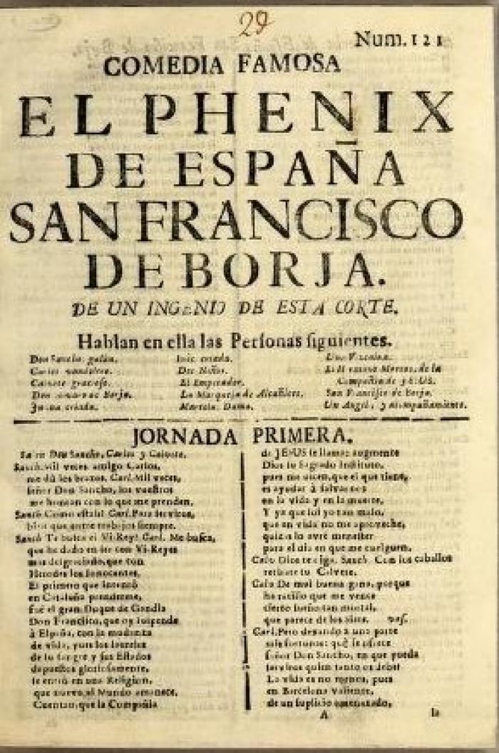 Comedia famosa El phenix de España San Francisco de Borja. /