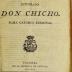 Saynete nuevo intitulado Don Chicho