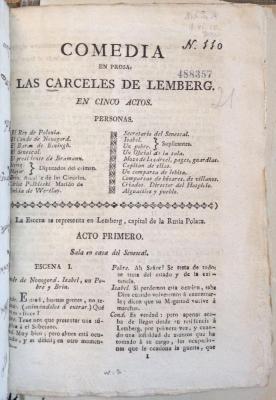 Comedia en prosa: Las carceles de Lemberg. En cinco actos.