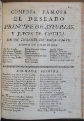 Comedia famosa. El deseado principe de Asturias, y jueces de Castilla /