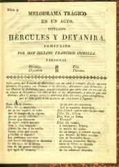 Melodrama trágico en un acto, titulado : Hércules y Deyanira.