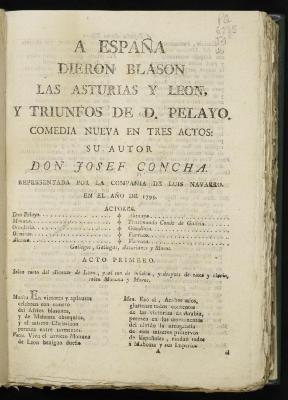 A España dieron blasón las Asturias y León, y triunfos de D. Pelayo :